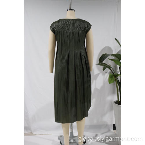Polyester Maxi Dress High Quality Women Black Shiny Skirts Manufactory